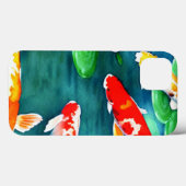 Waterverf Koi Vis Zwemmen in Pond Case-Mate iPhone Case (Achterkant (horizontaal))