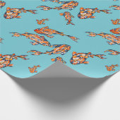 Waterverf Koi vispatroon op blauw omslagpapier Cadeaupapier (Hoek)
