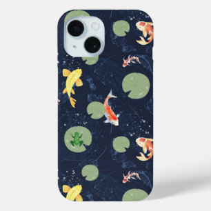 Waterverf Koi Visvijver Naadloos Patroon iPhone 15 Case