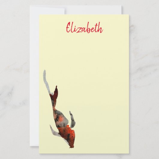 Waterverf koivisillustratie briefpapier (Voorkant)