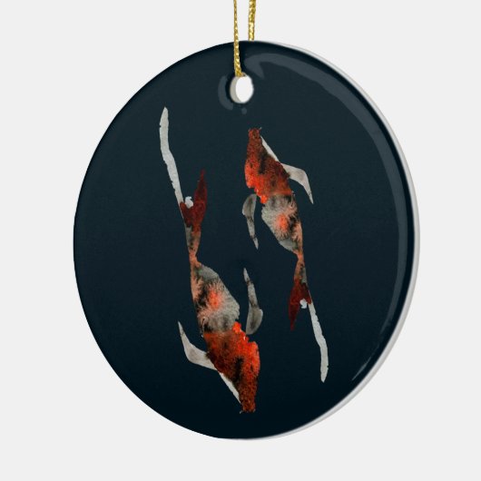 Waterverf koivisillustratie keramisch ornament (Links)