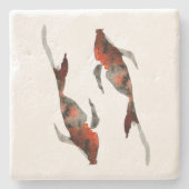 Waterverf koivisillustratie stenen onderzetter (Voorkant)