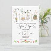 Waterverf Koken Chef Verjaardagsfeestuitnodiging Kaart (Staand voorkant)