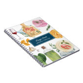 Waterverf Koken Gepersonaliseerde naam Recept Boek Notitieboek (Rechterzijde)