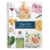 Waterverf Koken Gepersonaliseerde naam Recept Boek Notitieboek (Voorkant)