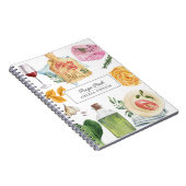 Waterverf Koken Gepersonaliseerde naam Recept Boek Notitieboek (Rechterzijde)