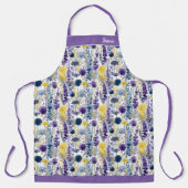 Waterverf Kokerbommen en lavendel Patroon Schort (Voorkant)