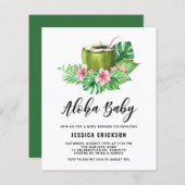 Waterverf Kokosnoot Aloha Baby shower Uitnodiging (Voorkant / Achterkant)