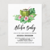 Waterverf Kokosnoot Aloha Baby shower Uitnodiging (Voorkant)