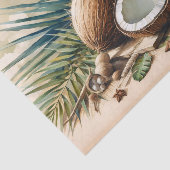 Waterverf Kokosnoot Tropische Decoupage Tissuepapier (Detail)