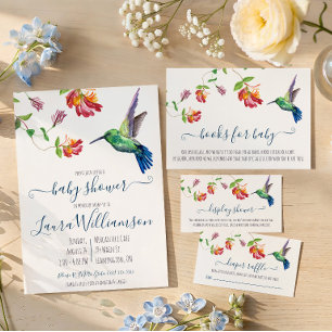 Waterverf Kolibrie Baby Shower Boeken voor Baby Informatiekaartje