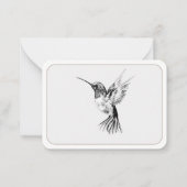 Waterverf kolibrie begrafenis gedenkteken dank u notitiekaartje (Achterkant)