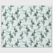 Waterverf kolibrie botanisch patroon Cadeaupapier (Vlak)