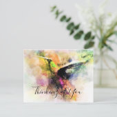 Waterverf kolibrie briefkaart (Staand voorkant)