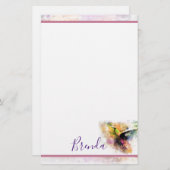 Waterverf kolibrie briefpapier (Voorkant / Achterkant)