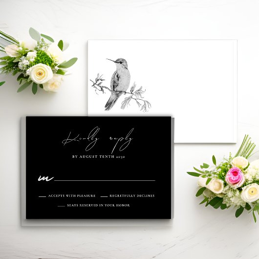 Waterverf kolibrie bruiloft RSVP Response Kaart
