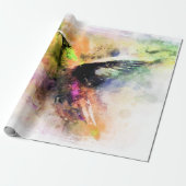 Waterverf kolibrie cadeaupapier (Uitgerold)