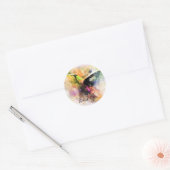 Waterverf kolibrie dank je ronde sticker (Envelop)