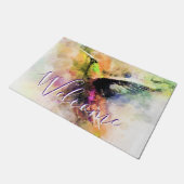 Waterverf kolibrie deurmat (Schuin)