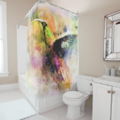 Waterverf kolibrie douchegordijn (In situ)