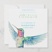 Waterverf kolibrie ELKE Verjaardag Brunch Kaart (Voorkant)