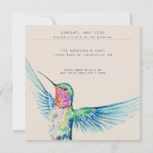 Waterverf kolibrie ELKE Verjaardag Brunch Kaart (Achterkant)