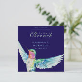 Waterverf kolibrie ELKE Verjaardag Brunch Kaart (Staand voorkant)