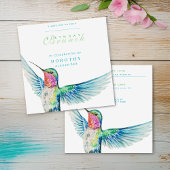 Waterverf kolibrie ELKE Verjaardag Brunch Kaart