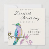  Waterverf kolibrie ELKE verjaardagsfeestje Kaart (Voorkant)