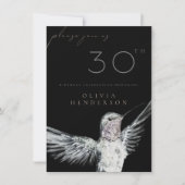 Waterverf kolibrie ELKE verjaardagsuitnodiging (Voorkant)