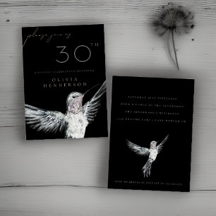 Waterverf kolibrie ELKE verjaardagsuitnodiging