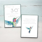 Waterverf kolibrie ELKE verjaardagsuitnodiging