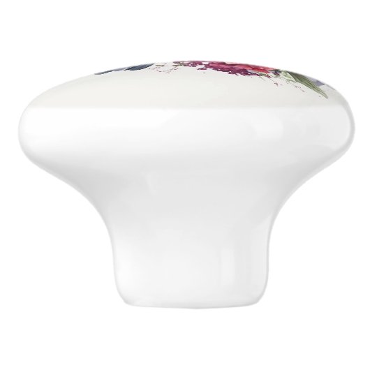 Waterverf kolibrie en bloemen keramische knop (Zijkant)