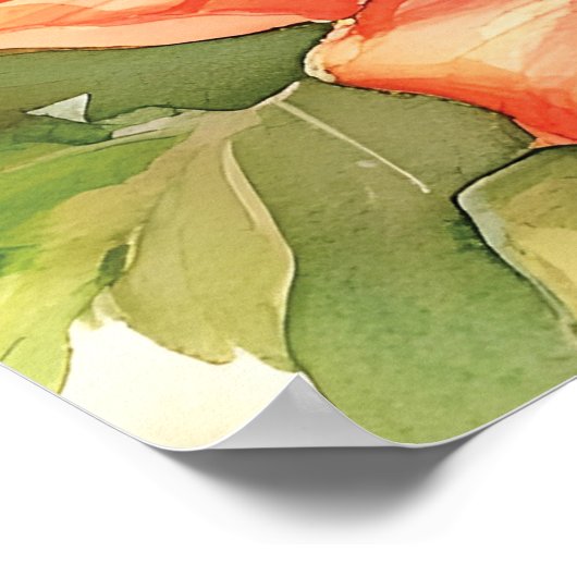 Waterverf kolibrie en bloemen ontwerp poster (Hoek)