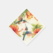 Waterverf kolibrie en bloemen ontwerp servet (Hoek)