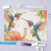 Waterverf kolibrie en bloemen ontwerp tissuepapier (Craft)