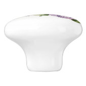 Waterverf kolibrie en paarse bloemen keramische knop (Zijkant)