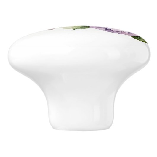 Waterverf kolibrie en paarse bloemen keramische knop (Zijkant)