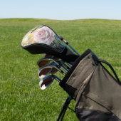 Waterverf kolibrie en roze roos golfheadcover (Insitu)