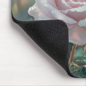 Waterverf kolibrie en roze roos muismat (Hoek)