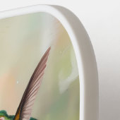 Waterverf kolibrie en roze roos pickleball paddle (Links Detail)