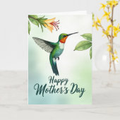 Waterverf Kolibrie Kaart (Gele Bloem)