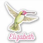 Waterverf kolibrie met Jouw naam Sticker (Voorkant)