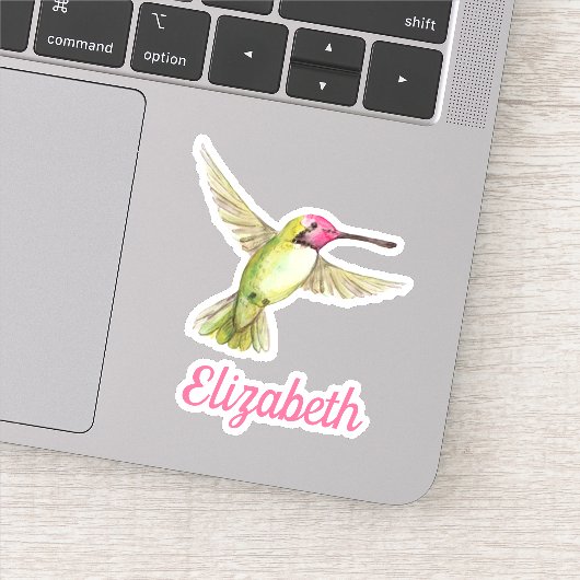 Waterverf kolibrie met Jouw naam Sticker (Detail)