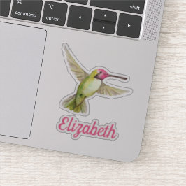 Waterverf kolibrie met Jouw naam Sticker