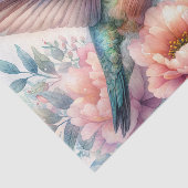 Waterverf Kolibrie Pastel Bloemen Tissuepapier (Detail)