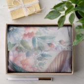 Waterverf Kolibrie Pastel Bloemen Tissuepapier (Geschenk)