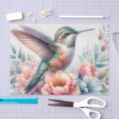Waterverf Kolibrie Pastel Bloemen Tissuepapier (Craft)