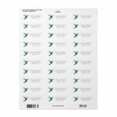 Waterverf Kolibrie Retouradreslabel Etiket (Full Sheet)