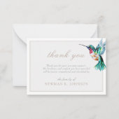 Waterverf Kolibrie Rouwkaart Bedankje Notitiekaartje (Voorkant)